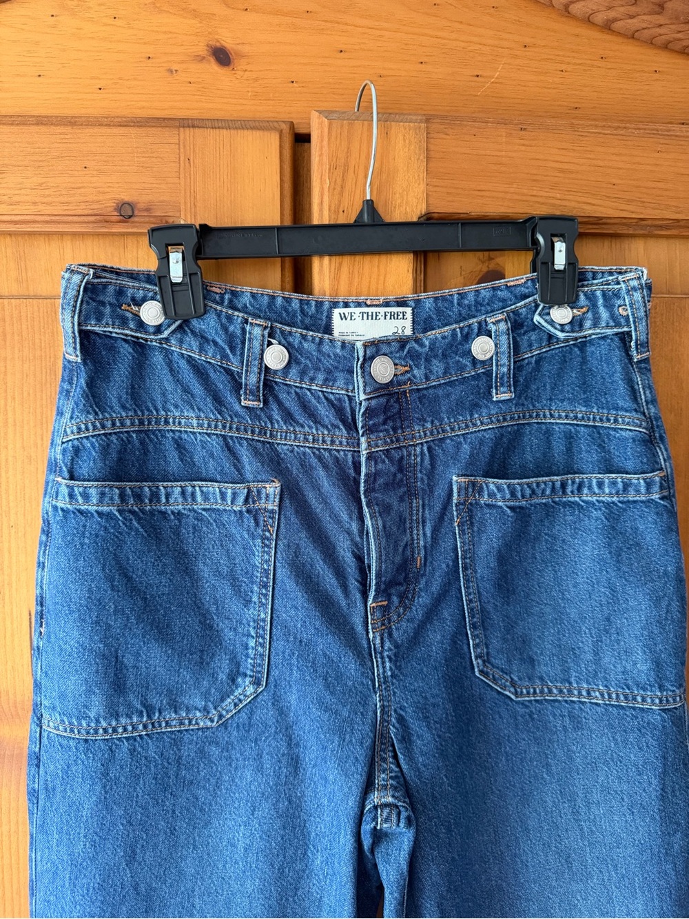 Free People We The Free Wide-Leg Palmer Jean in Indigo Blue size 28 - Picture 3 of 5